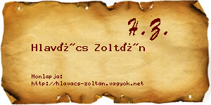 Hlavács Zoltán névjegykártya