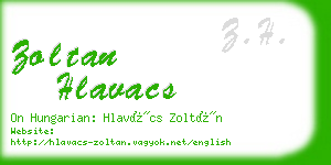 zoltan hlavacs business card